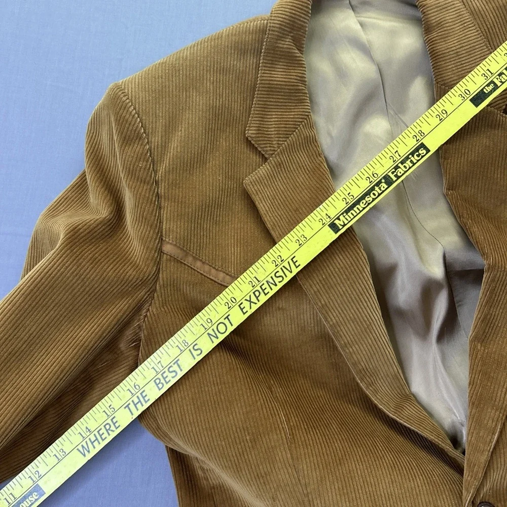 Vintage Lee Corduroy Western Blazer Jacket Brown 42R USA Made 70s 80s